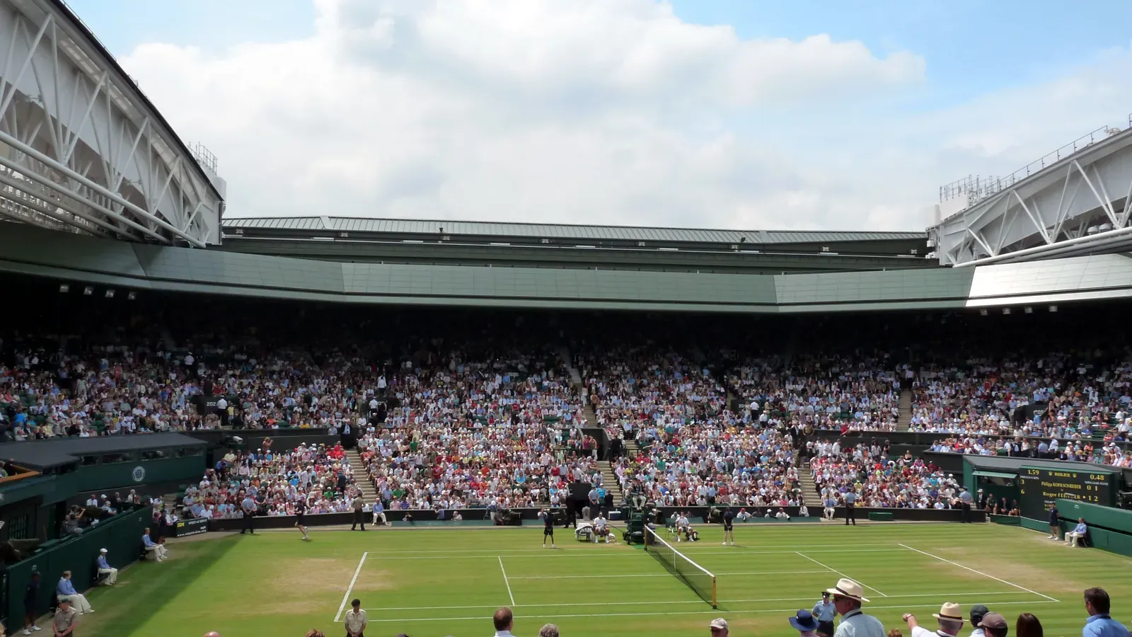A match on Centre Court during the 2009 Championships at Wimbledon